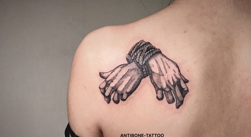 # 禁锢#纹身图片_成品手臂背部腿部欧美清新几何图腾人物反骨刺青纹身图案