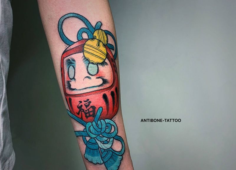 ＃福蛋＃纹身图片_手臂腿部新传统New School福蛋达摩蛋纹身图案