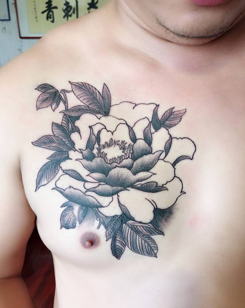 牡丹花纹身图片