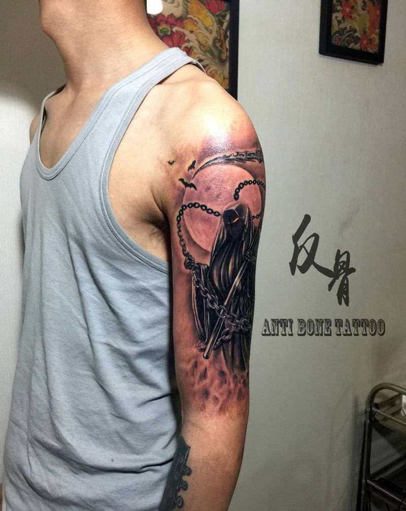 死神来了。纹身图片