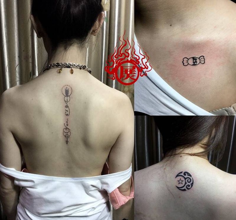 后背小图纹身图片