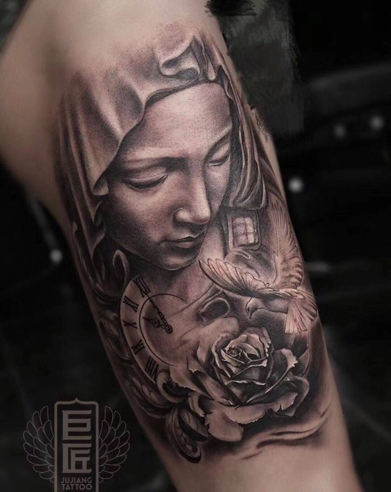 时刻·守护·自由纹身图片