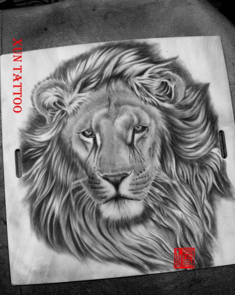 雄狮纹身图片