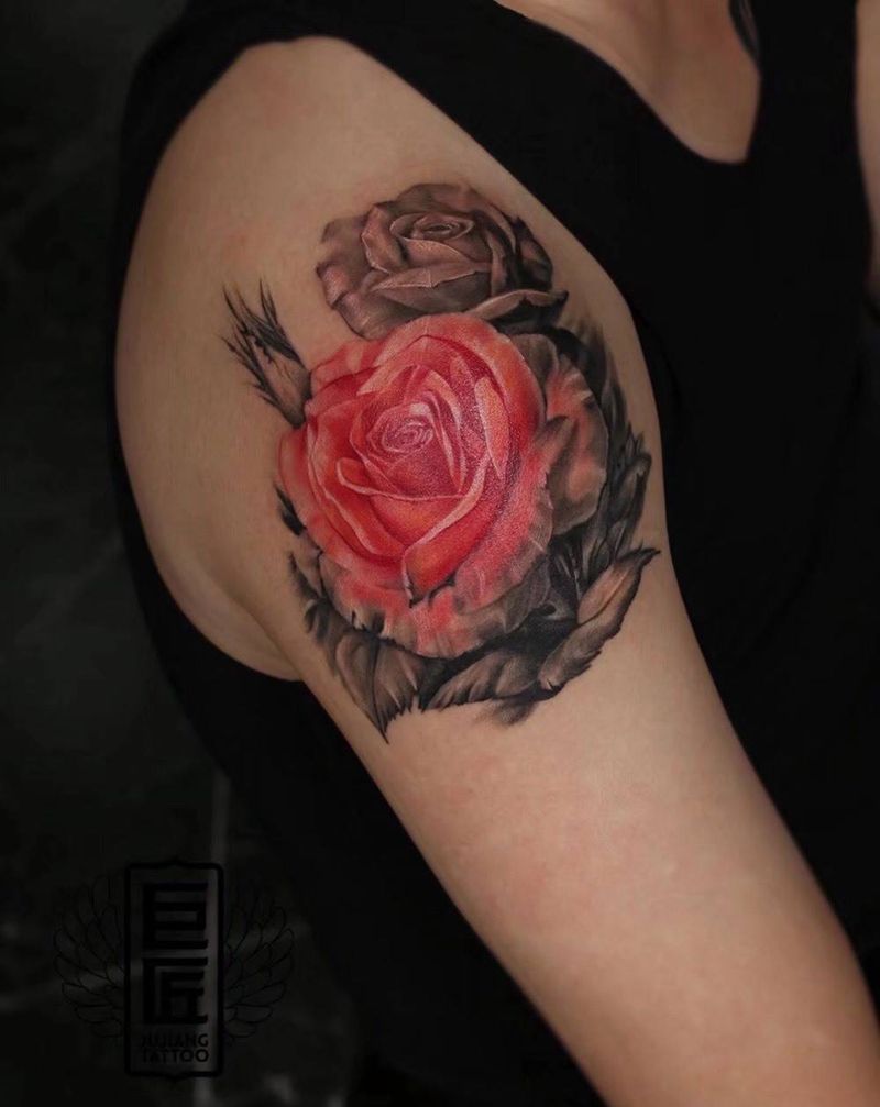 玫瑰花纹身图片