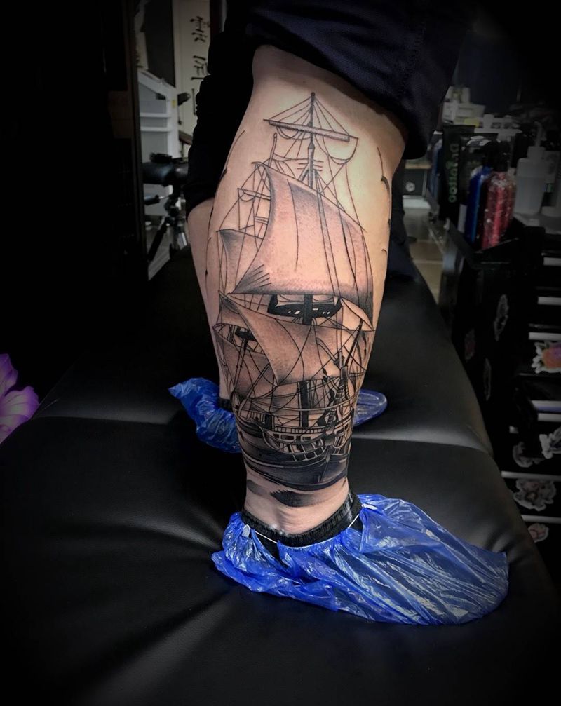 扬帆起航纹身图片