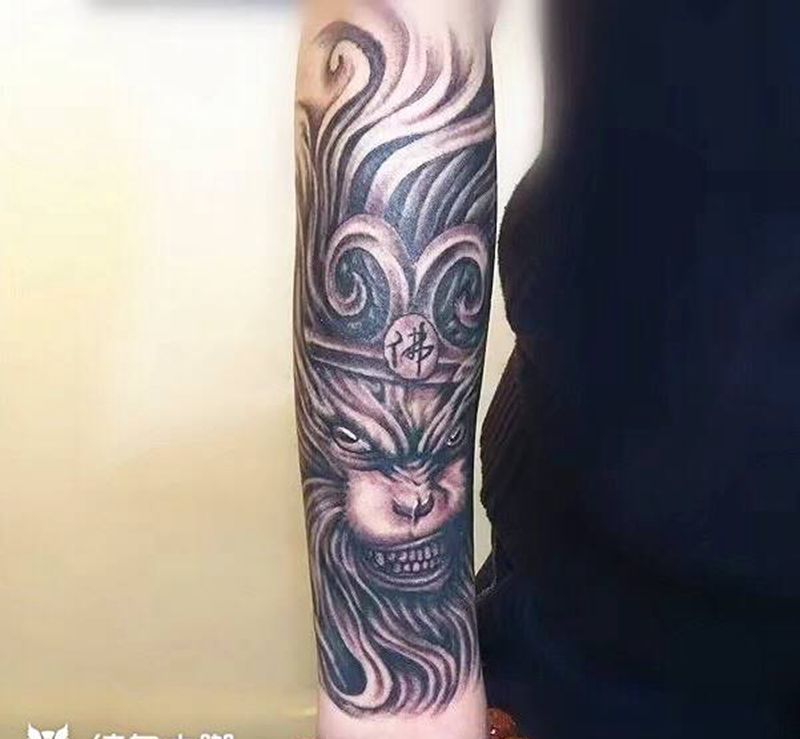 悟空纹身图片_手臂新传统纹身图案