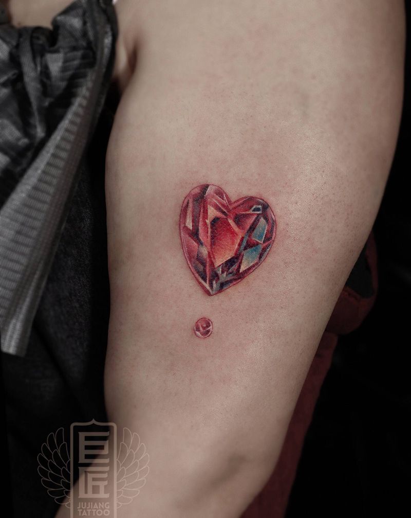 宝石纹身图片_手臂新传统水彩纹身图案