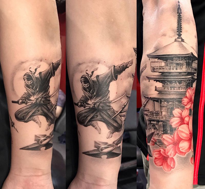 日系纹身图片_手臂新传统纹身图案