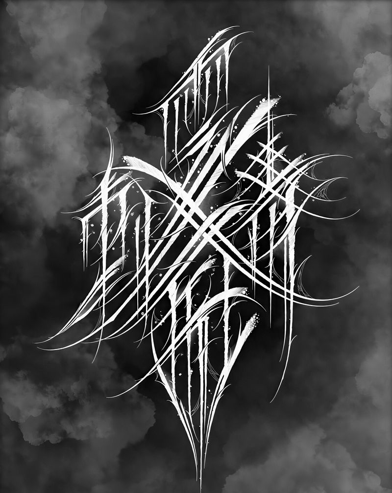 雲匠刺青纹身图片_花体字纹身图案