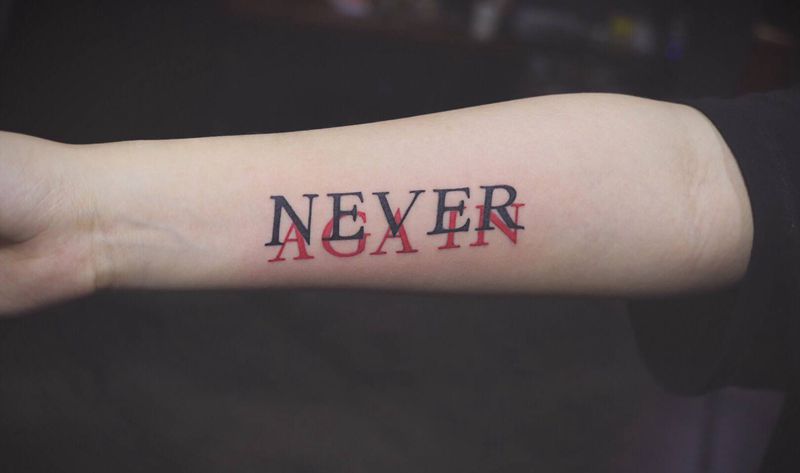 Never  Again.纹身图片_手臂图腾纹身图案