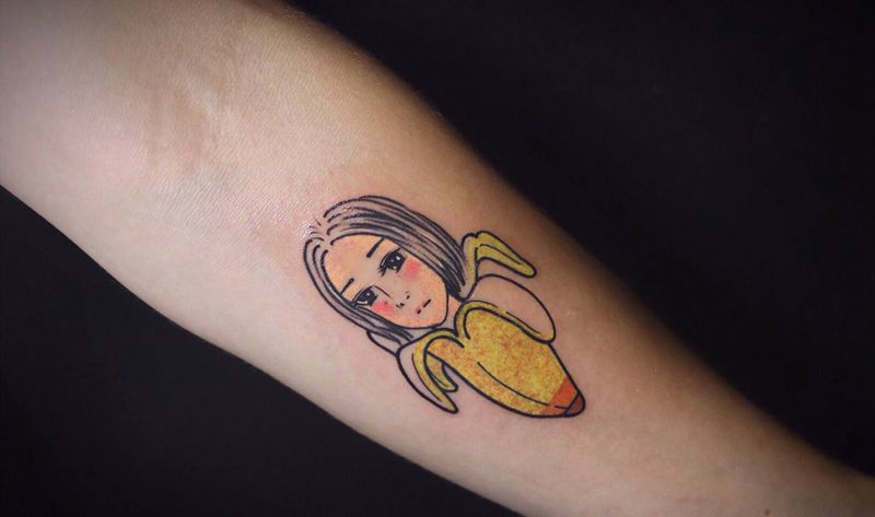 Banana.纹身图片_手臂New School纹身图案