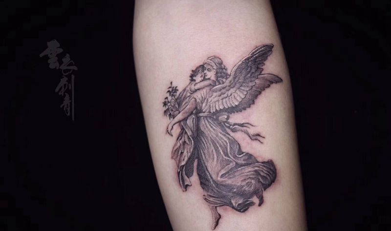 圣母玛利亚纹身图片_手臂欧美写实纹身图案