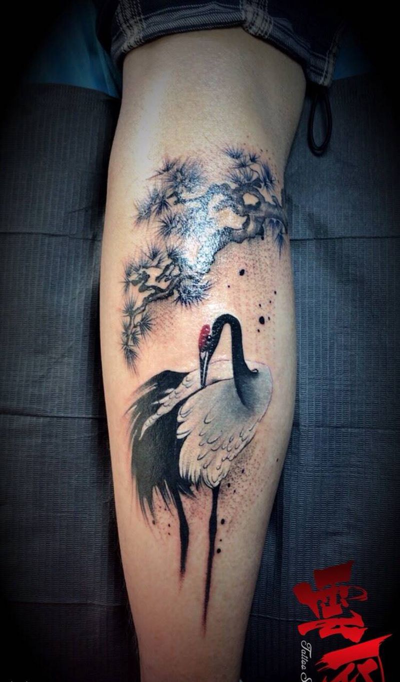 丹顶鹤纹身图片