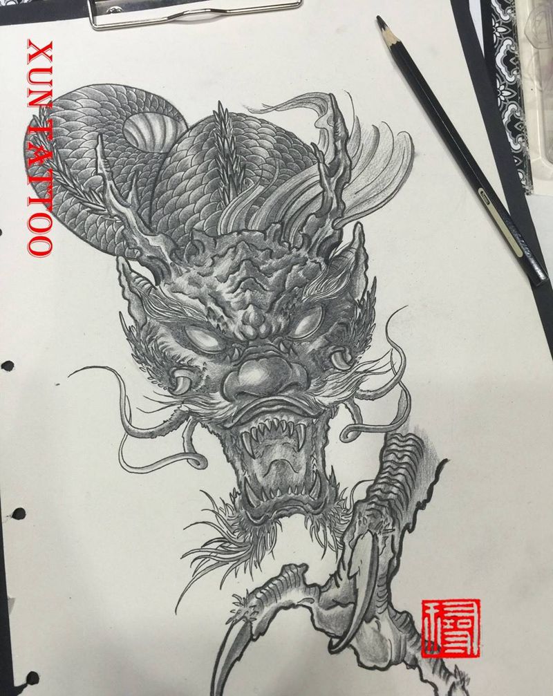 练习作品-龙纹身图片