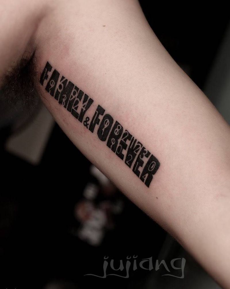 文字与数字的结合纹身图片_成品手臂清新字符原创培训纹身图案