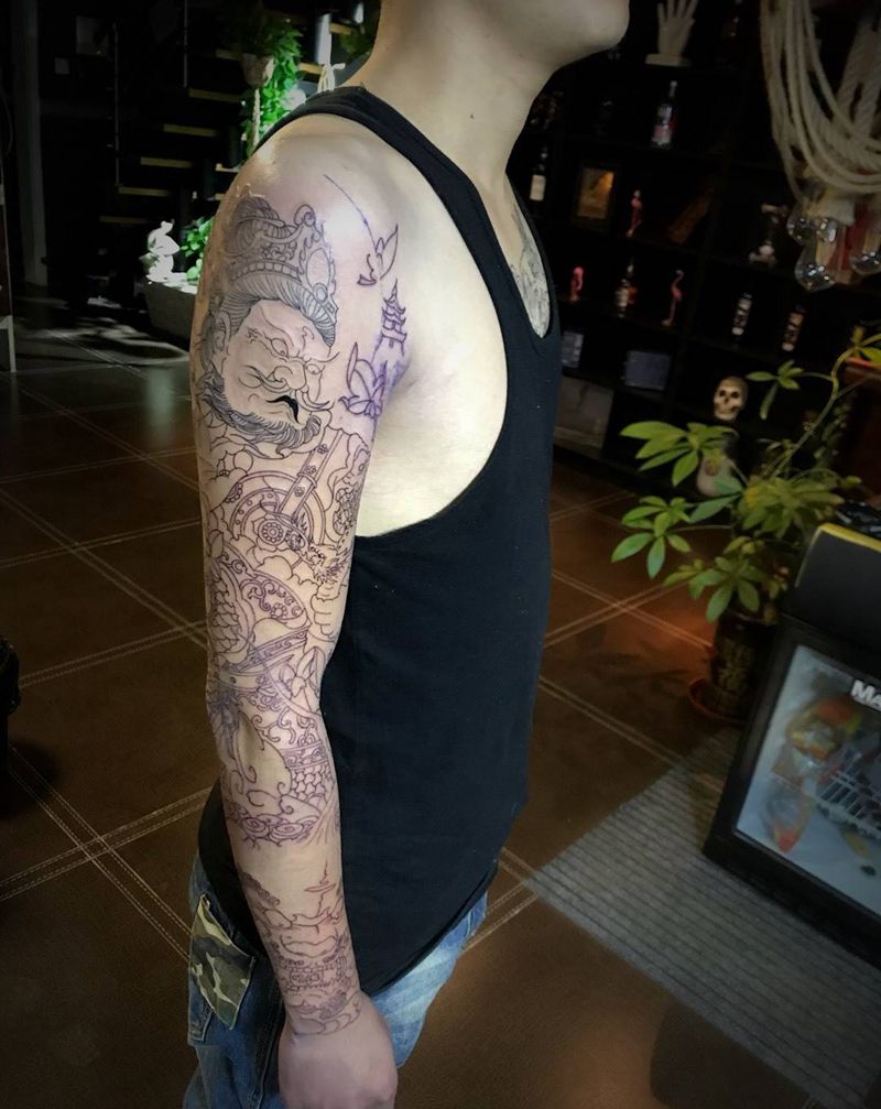 花臂第一次纹身图片