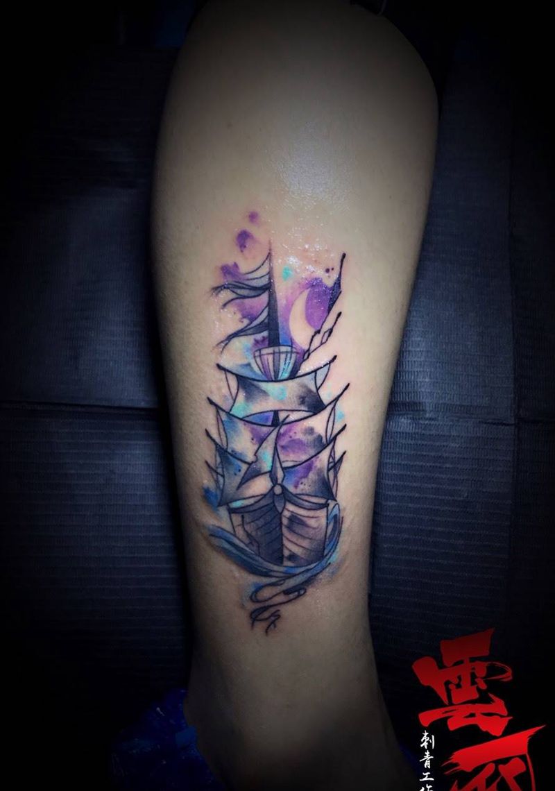 孤帆远影碧空尽纹身图片