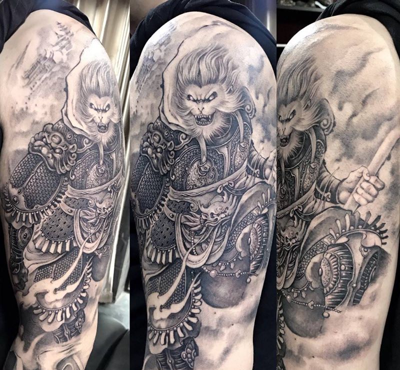 悟空纹身图片_手臂新传统纹身图案