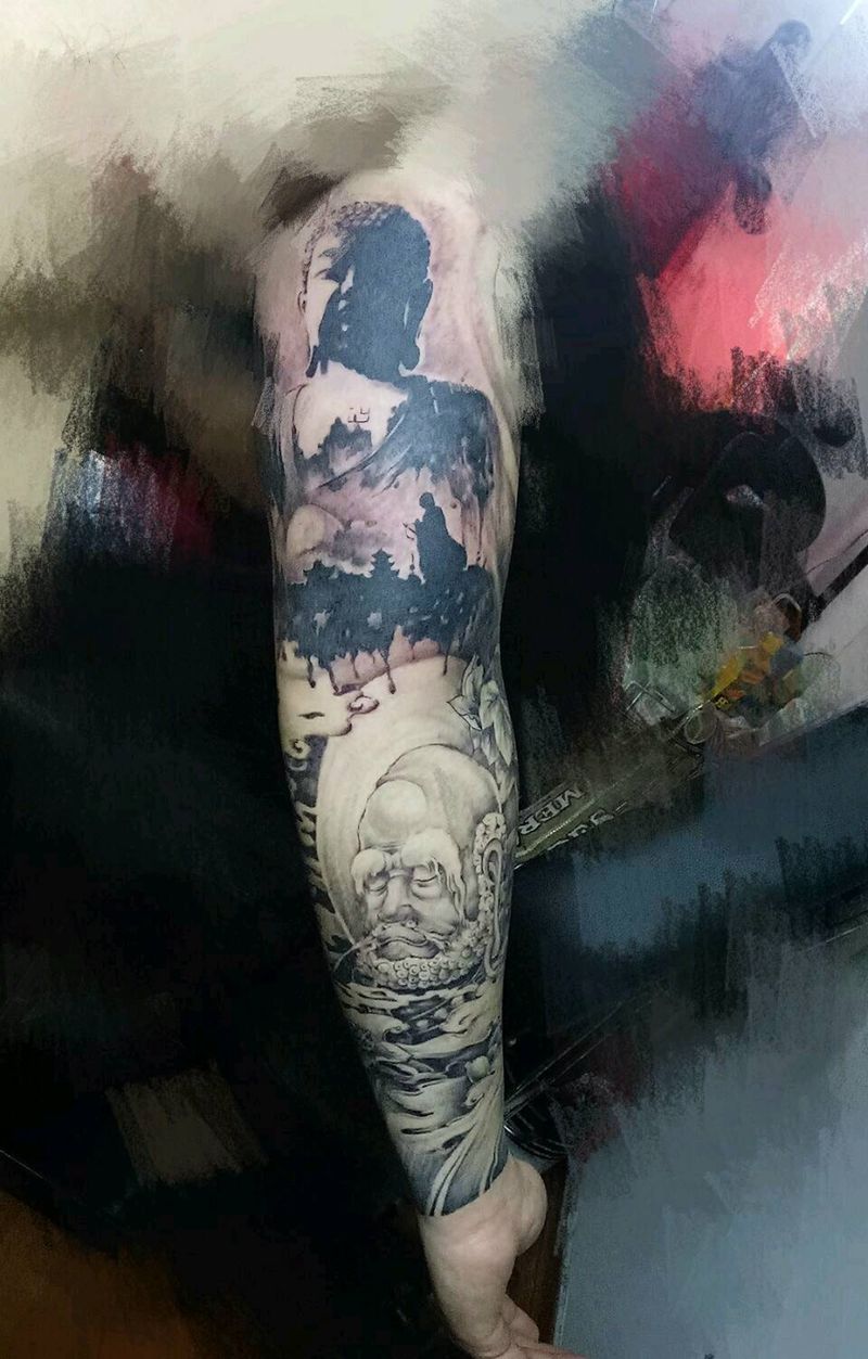 花臂添加纹身图片