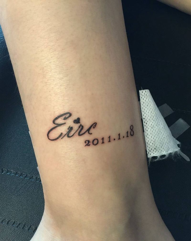 英文字母纹身图片_成品腿部脚部欧美清新字符图腾纹身图案