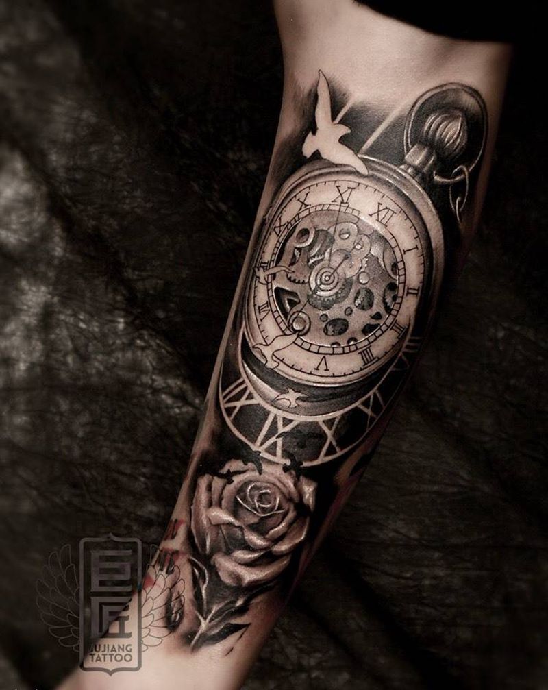 欧美风纹身图片_成品手臂欧美静物原创培训纹身图案
