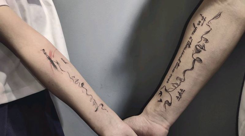 情侣纹身纹身图片_手臂纹身图案