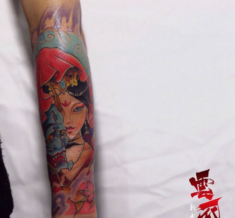 艺妓纹身图片