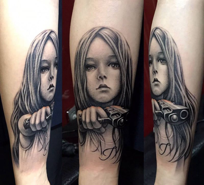 肖像纹身图片_成品手臂欧美写实肖像人物纹身图案