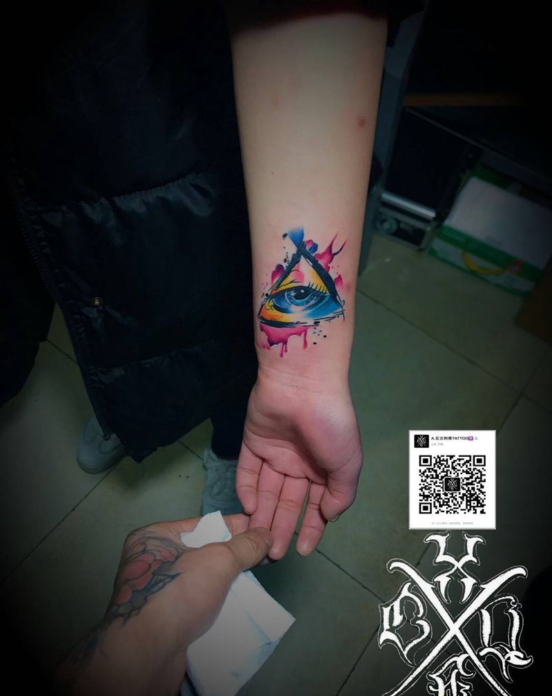 泼墨水彩纹身图片