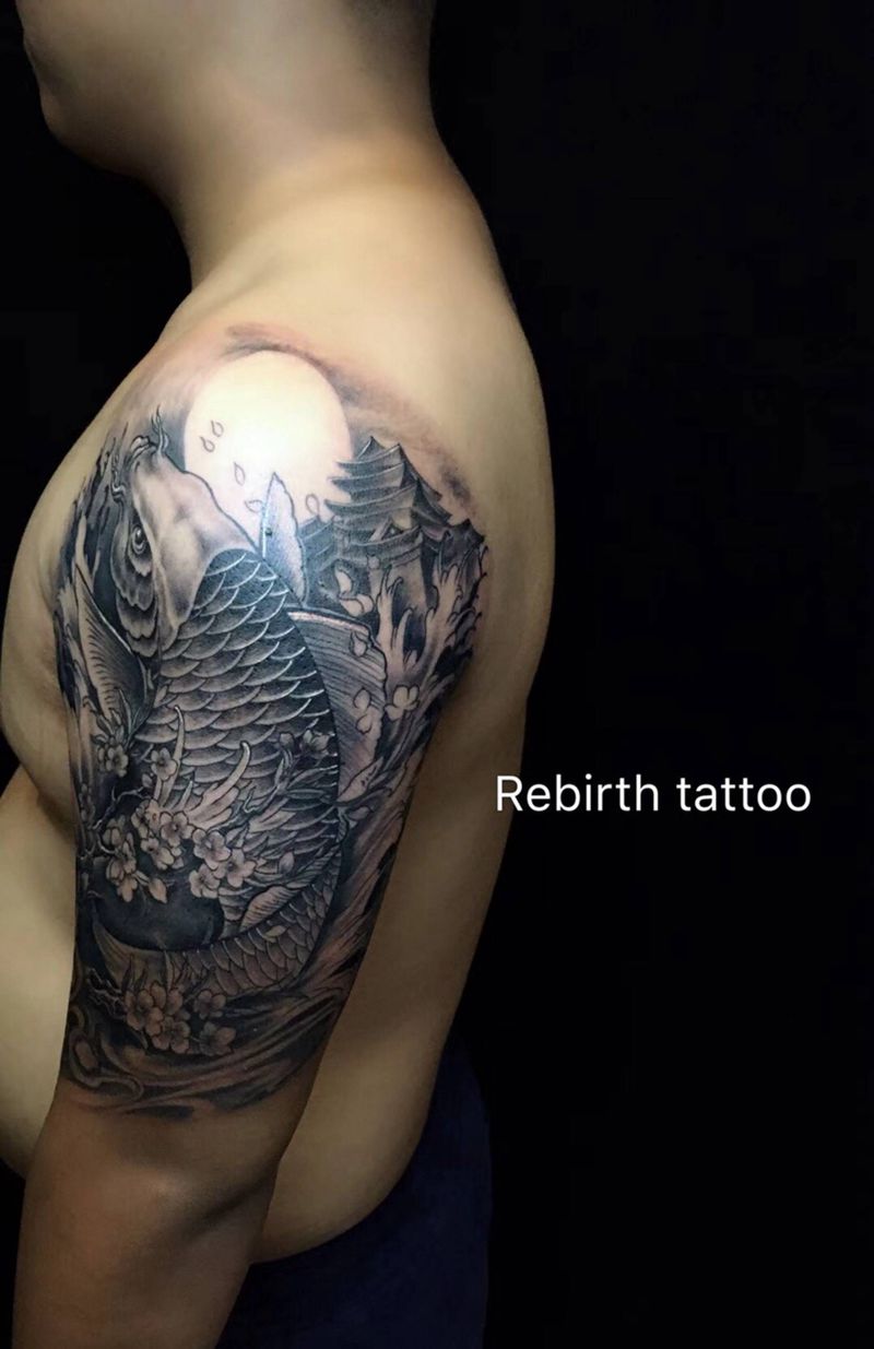 大锦鲤鱼纹身图片