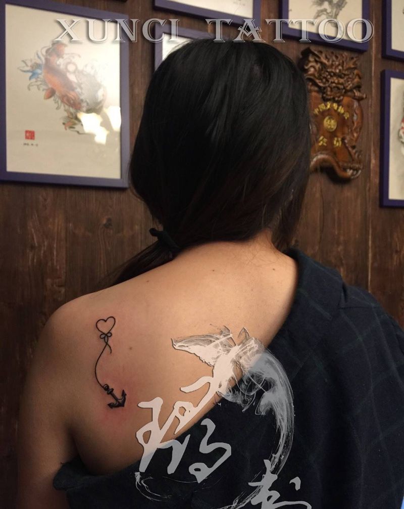 ⚓️纹身图片_成品肩部背部欧美清新传统几何贴纸原创纹身图案