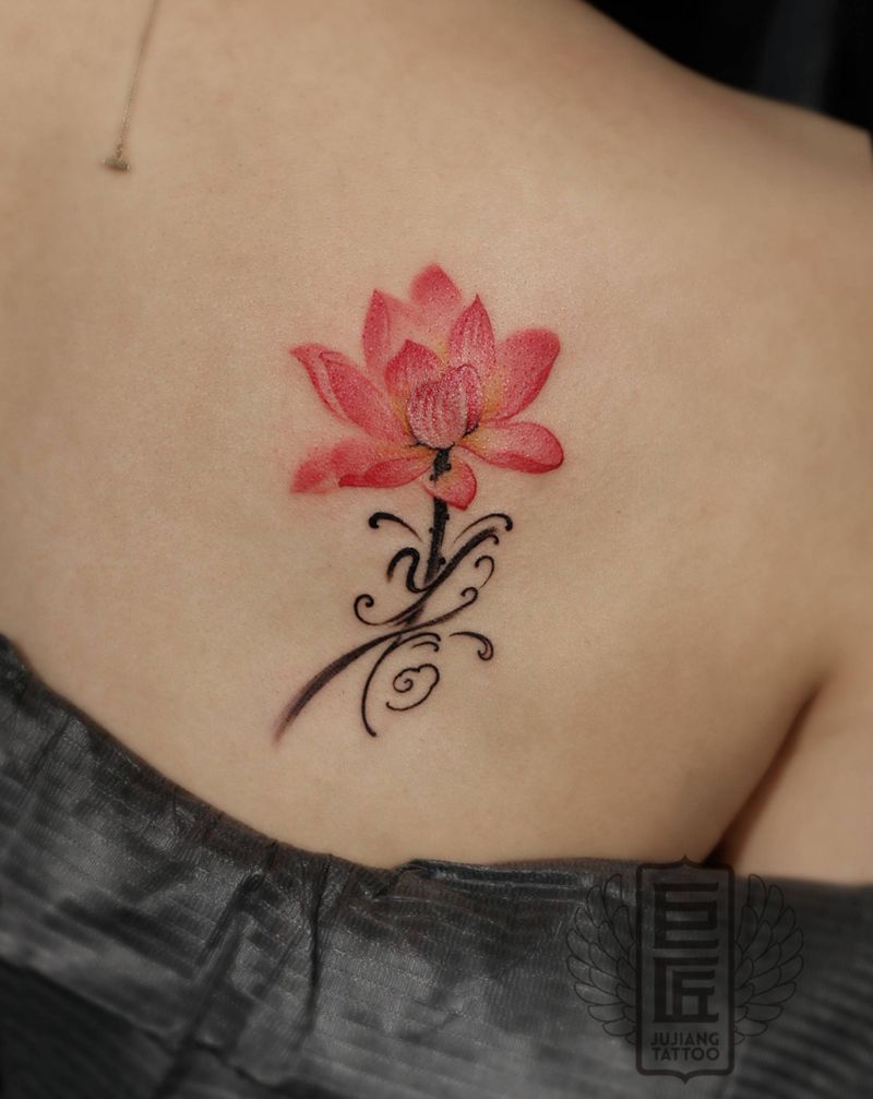 彩莲纹身图片