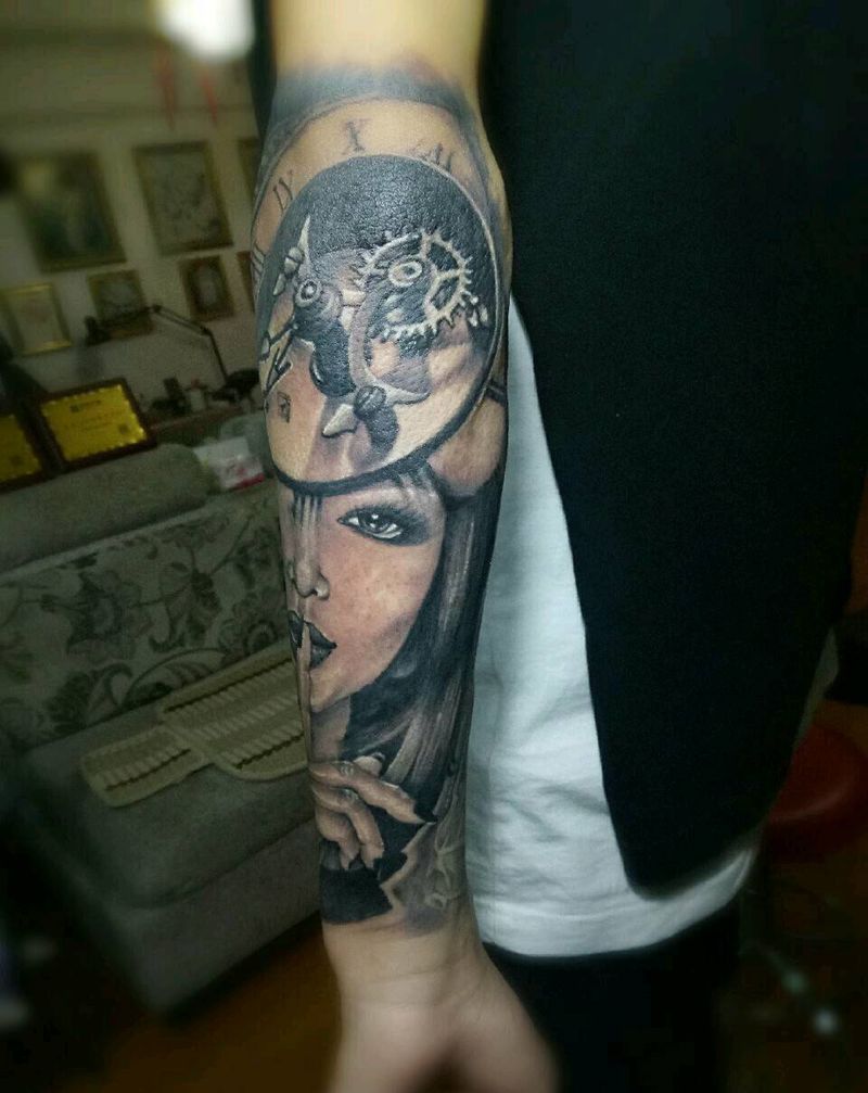 欧美黑灰纹身图片