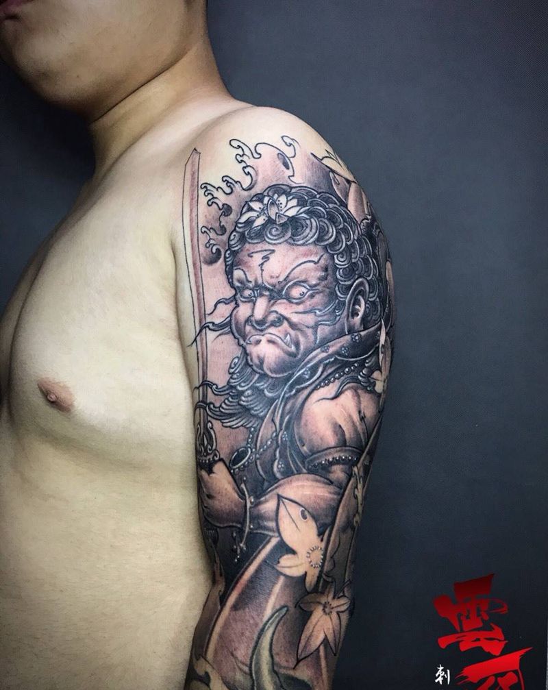 不动明王纹身图片