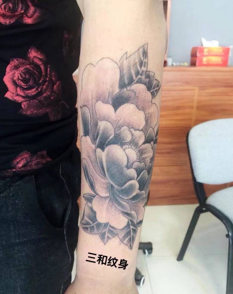 牡丹纹身图片