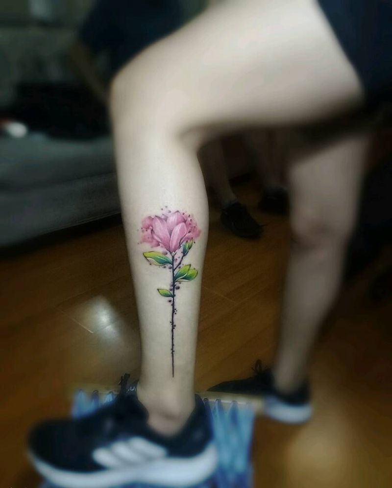 彩色花纹身图片