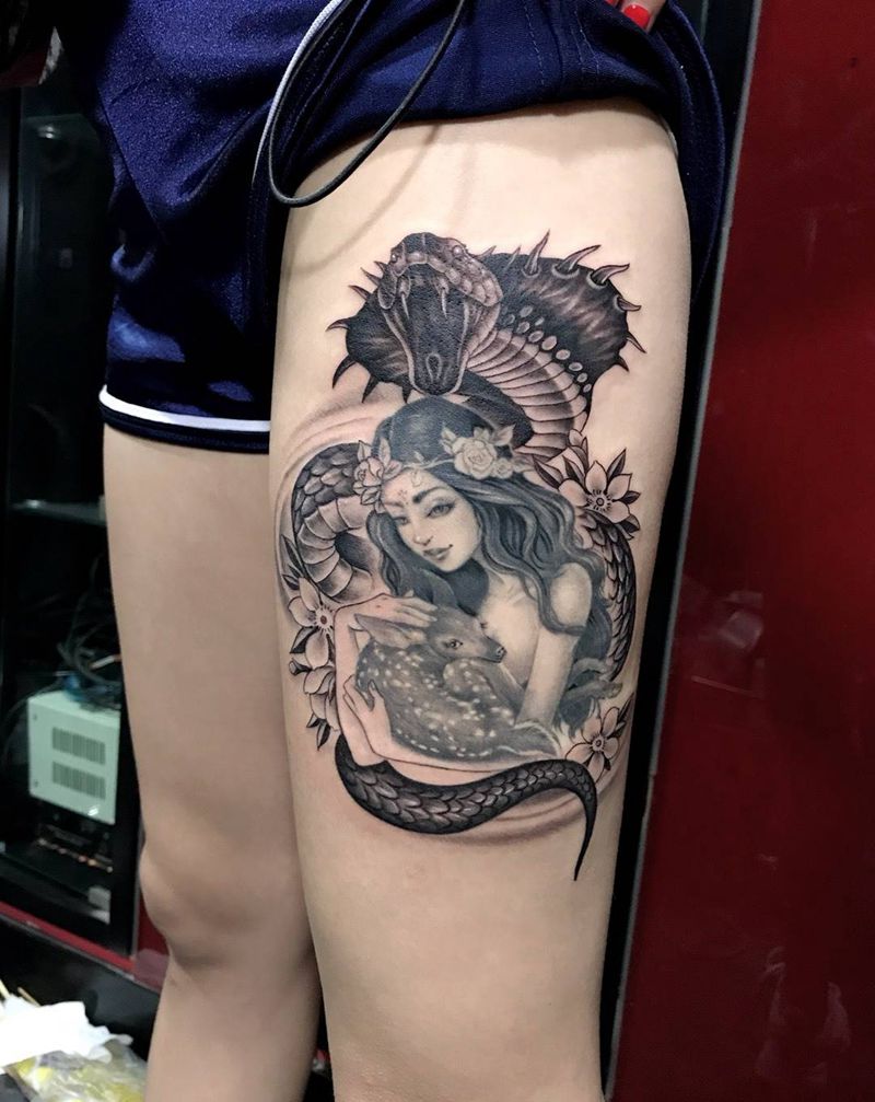 蛇纹身图片_成品欧美纹身图案