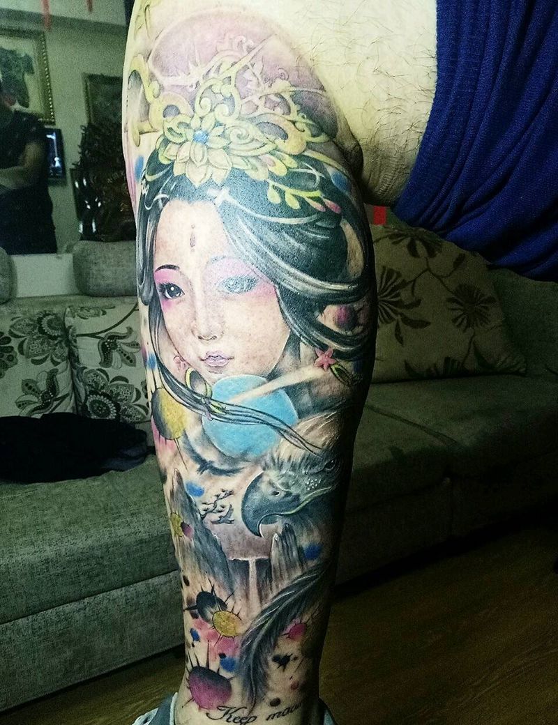 老图添加花旦纹身图片