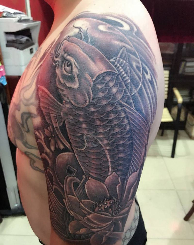 招财锦鲤纹身图片