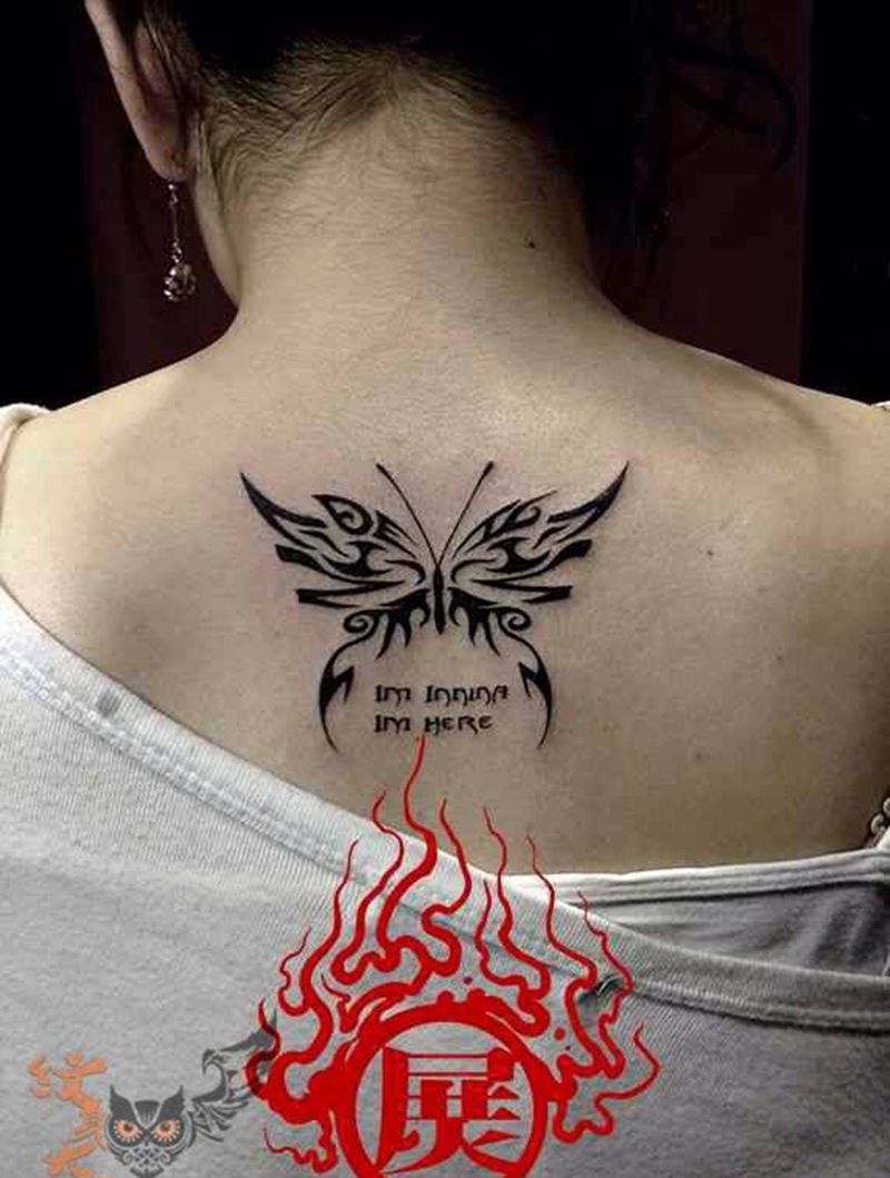 图腾蝴蝶纹身图片