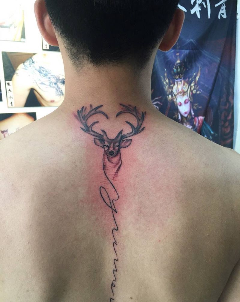 生财有鹿，五一快乐纹身图片