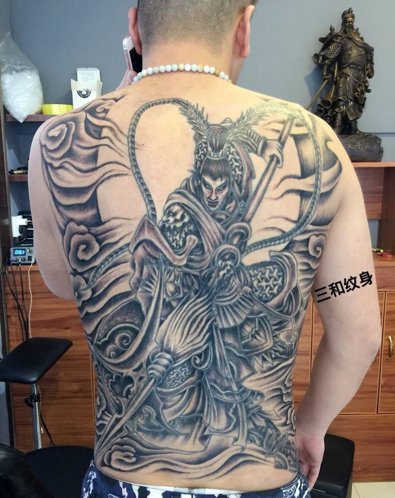 修改，添加，上色，战鬼吕布纹身图片