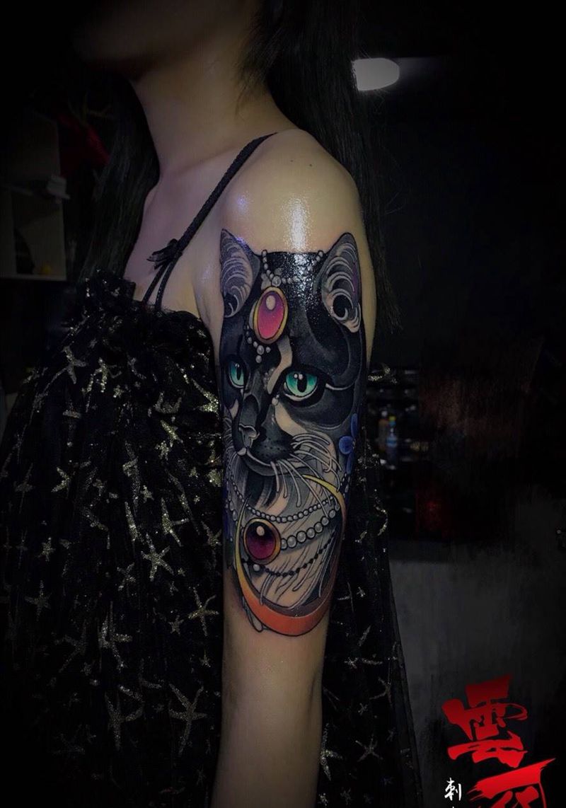 黑猫纹身图片