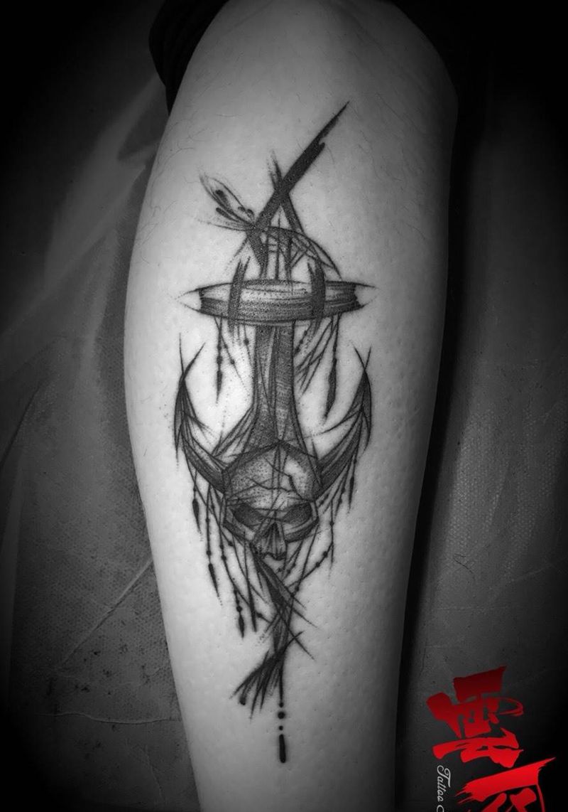 船锚纹身图片