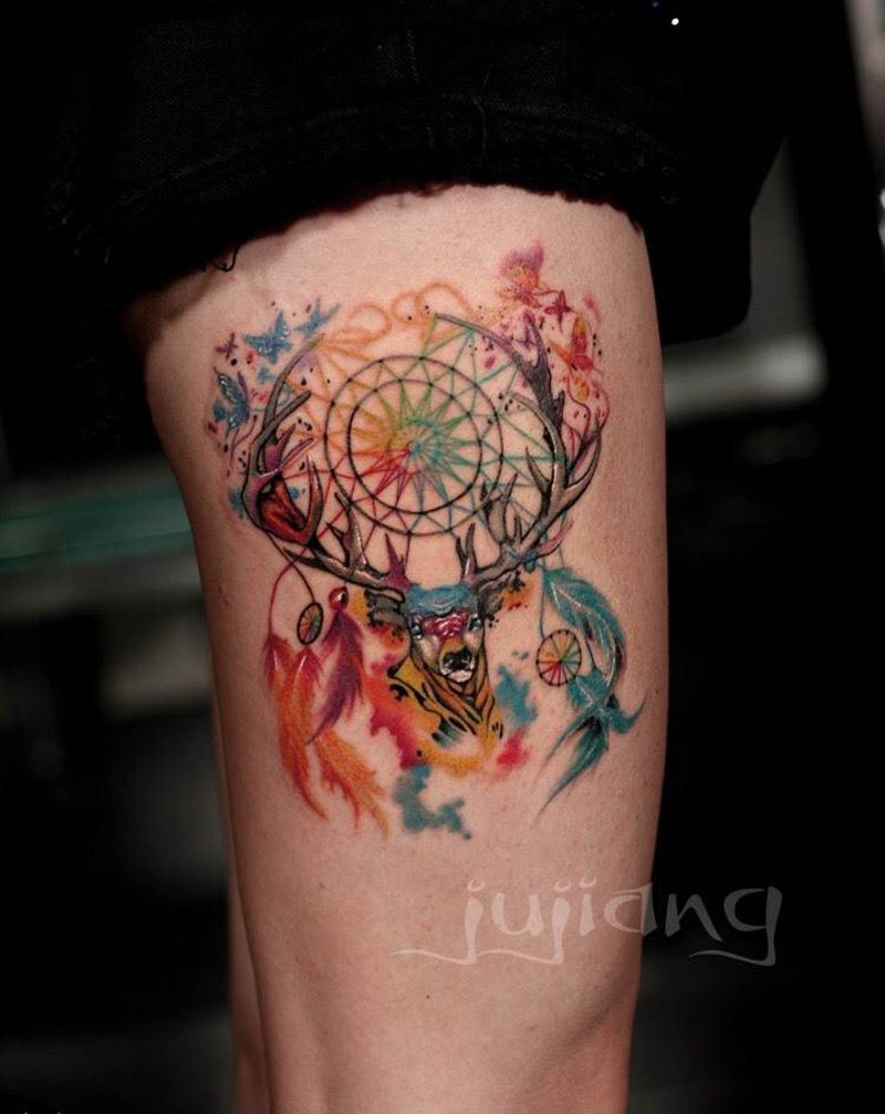 捕梦网纹身图片