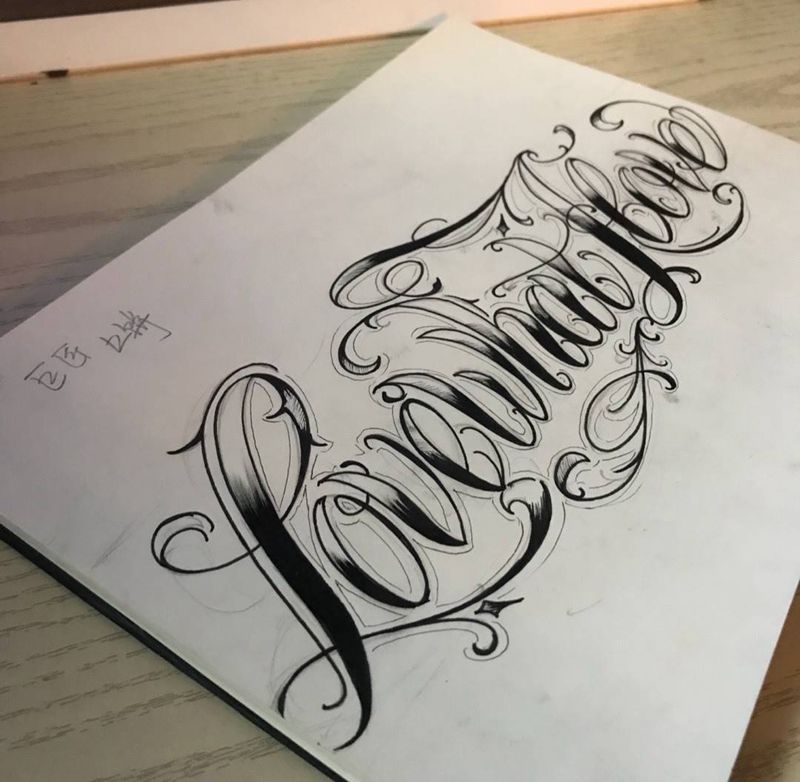 奇卡诺花体纹身图片