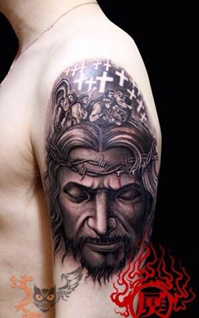 耶稣纹身图片