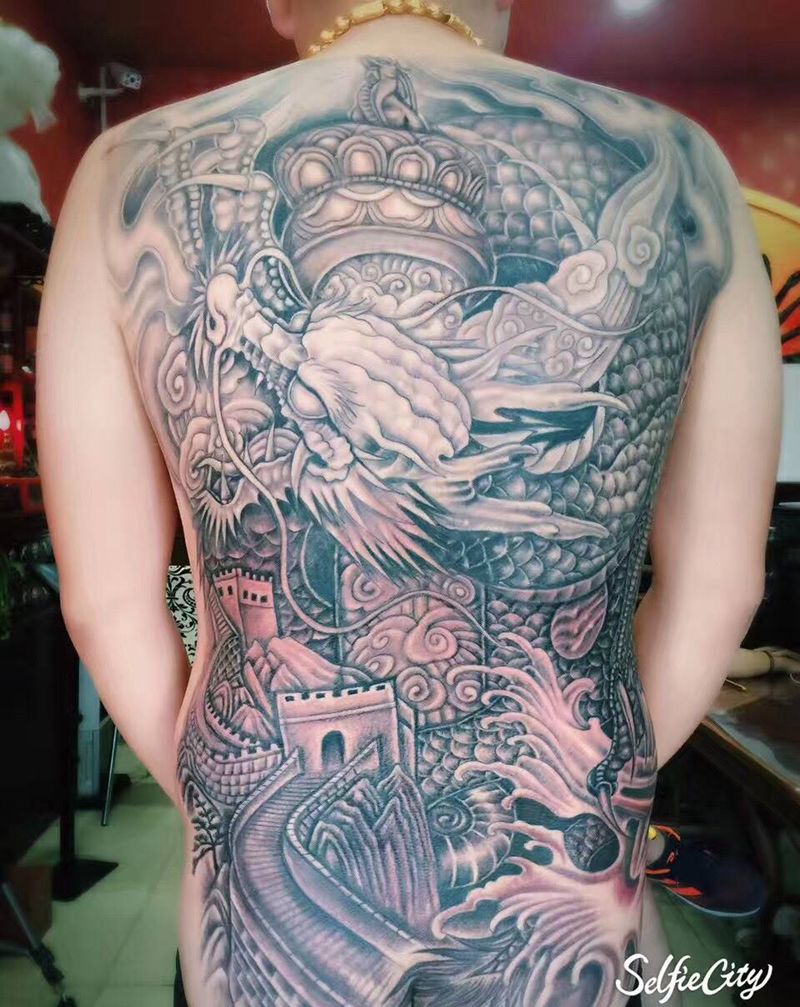 龙游华夏纹身图片