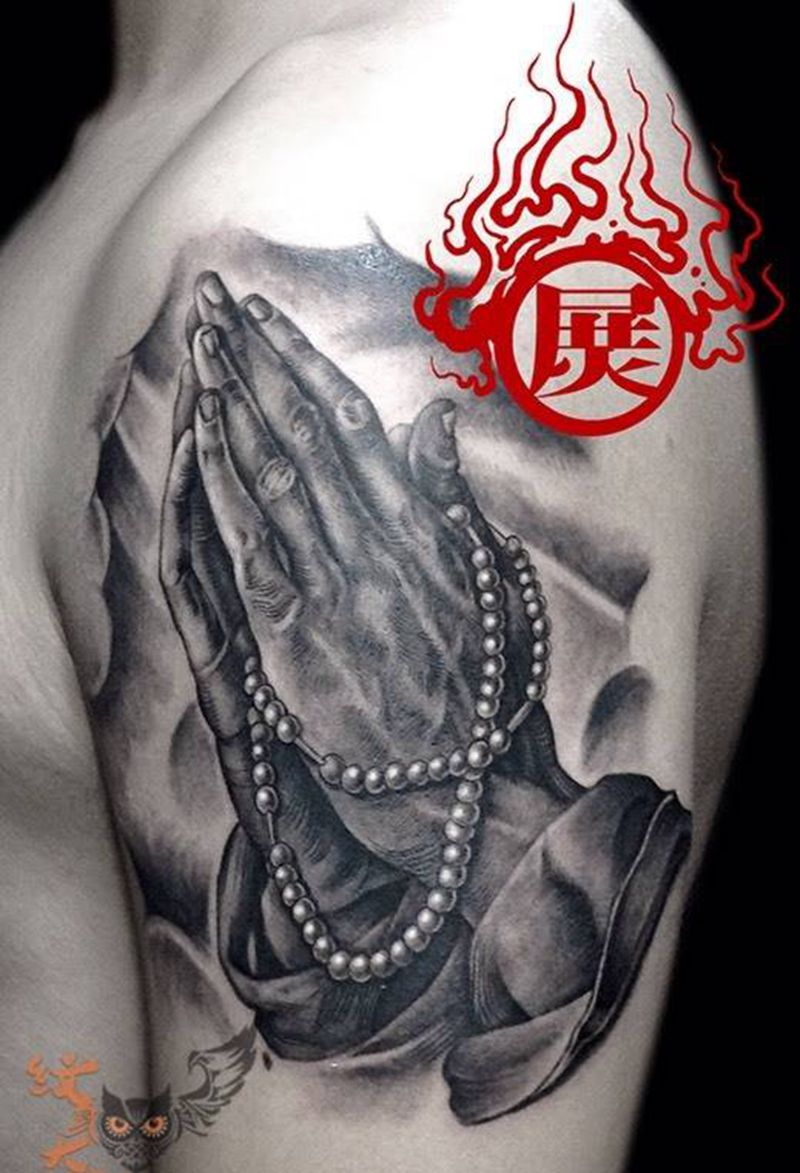 祈祷之手纹身图片
