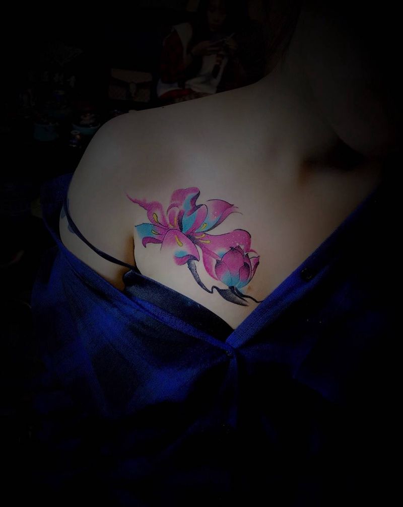 牡丹#水彩纹身图片